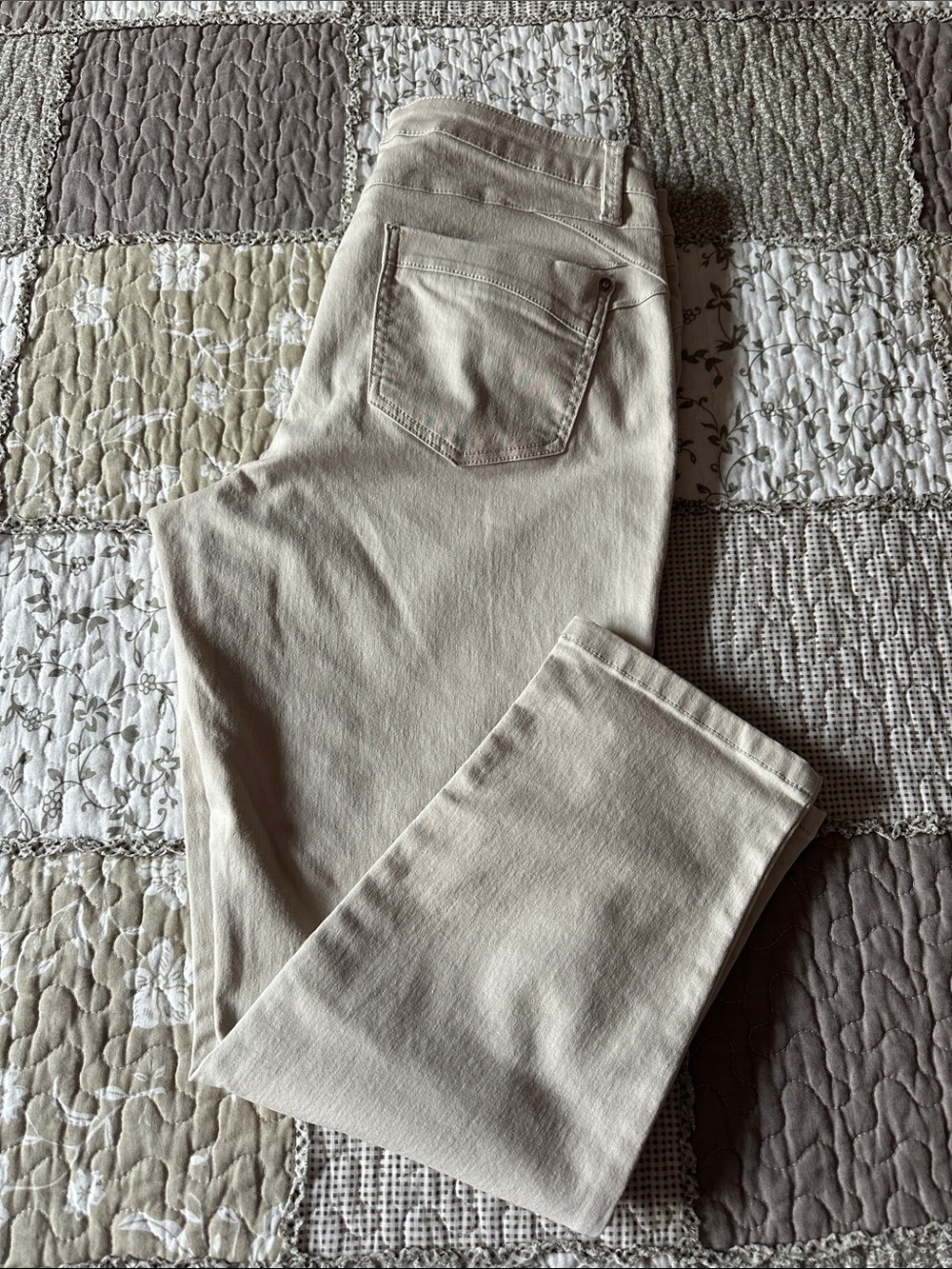 Cleo Petite Tapered Beige Ankle Pant Size 10